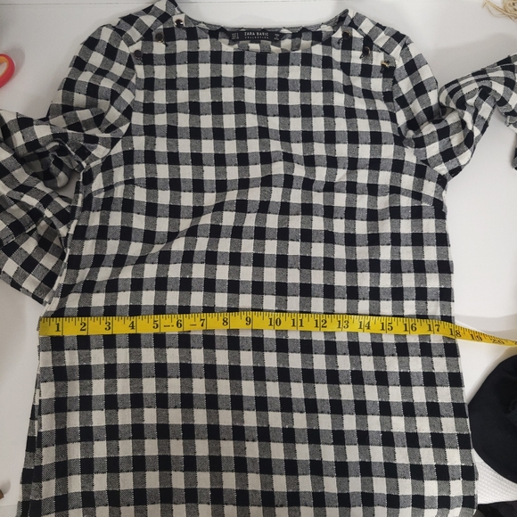 Zara black and white gingham peplum dress, size small - Picture 13 of 13
